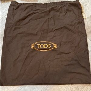 Tod's Chocolate Brown Dust Bag with Gold Logo
